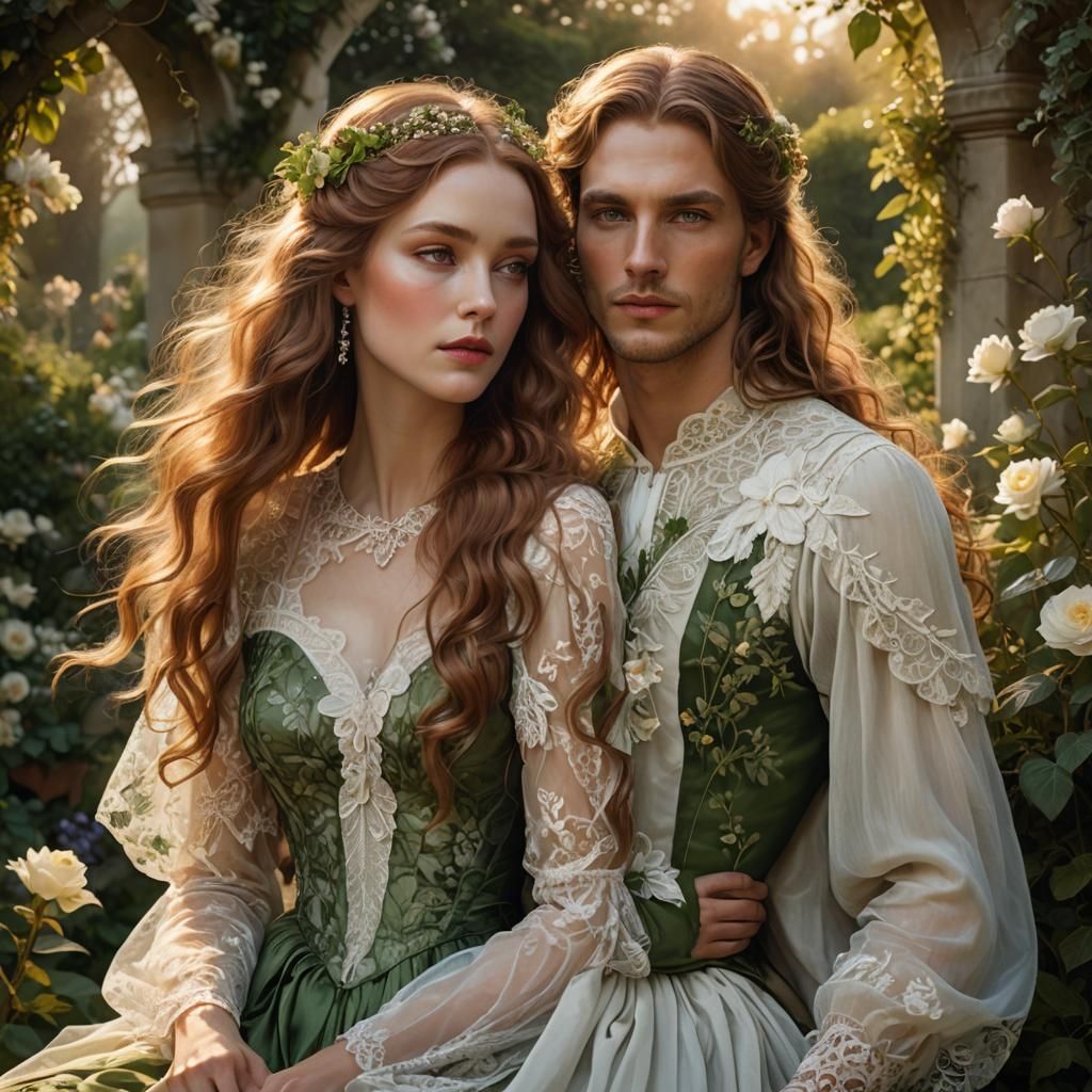 Romantic Garden Scene in Dreamy Digital Art