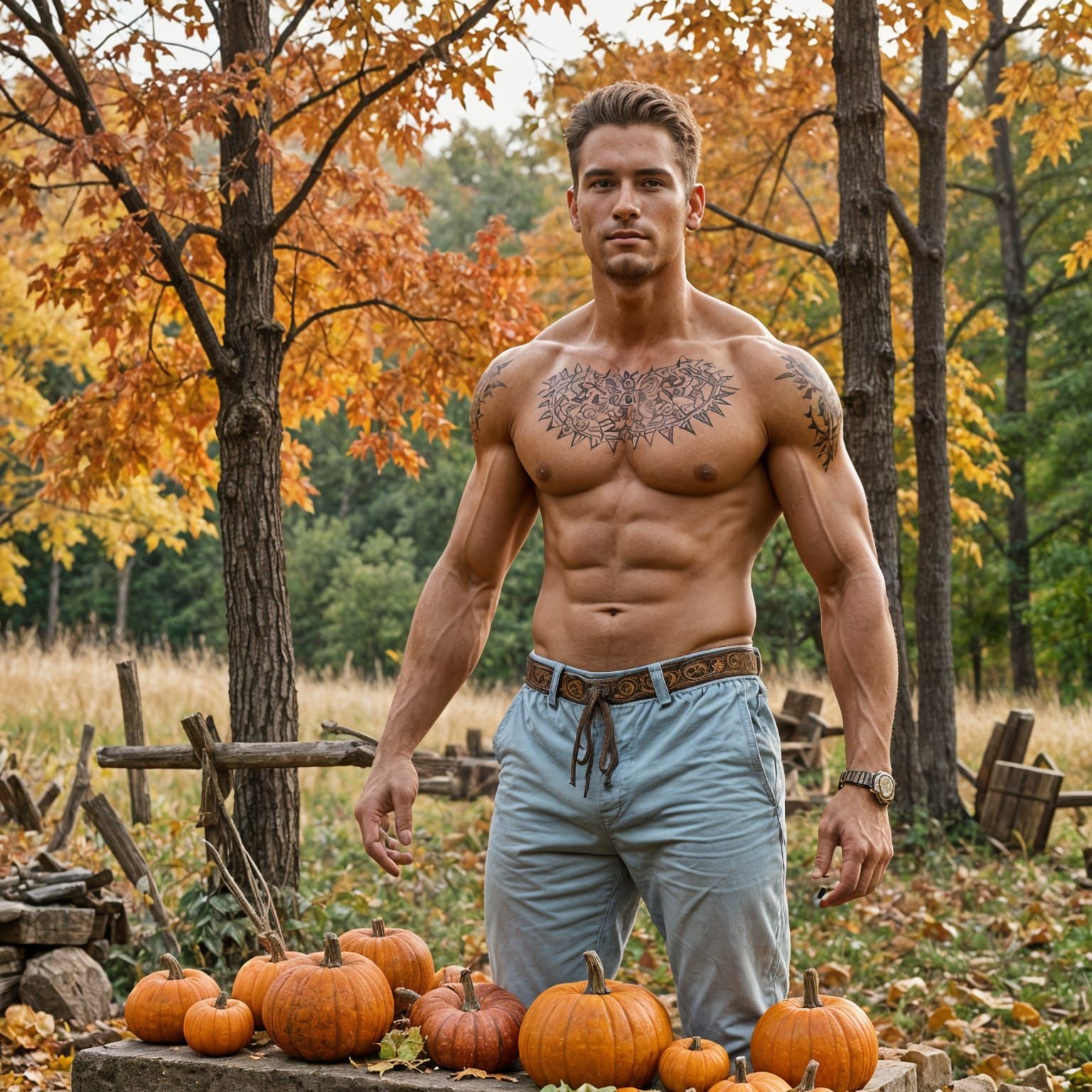 Pagan Autumn Equinox Celebration in Golden Light