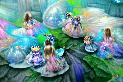Fairy princesses dancing in ball gowns 2