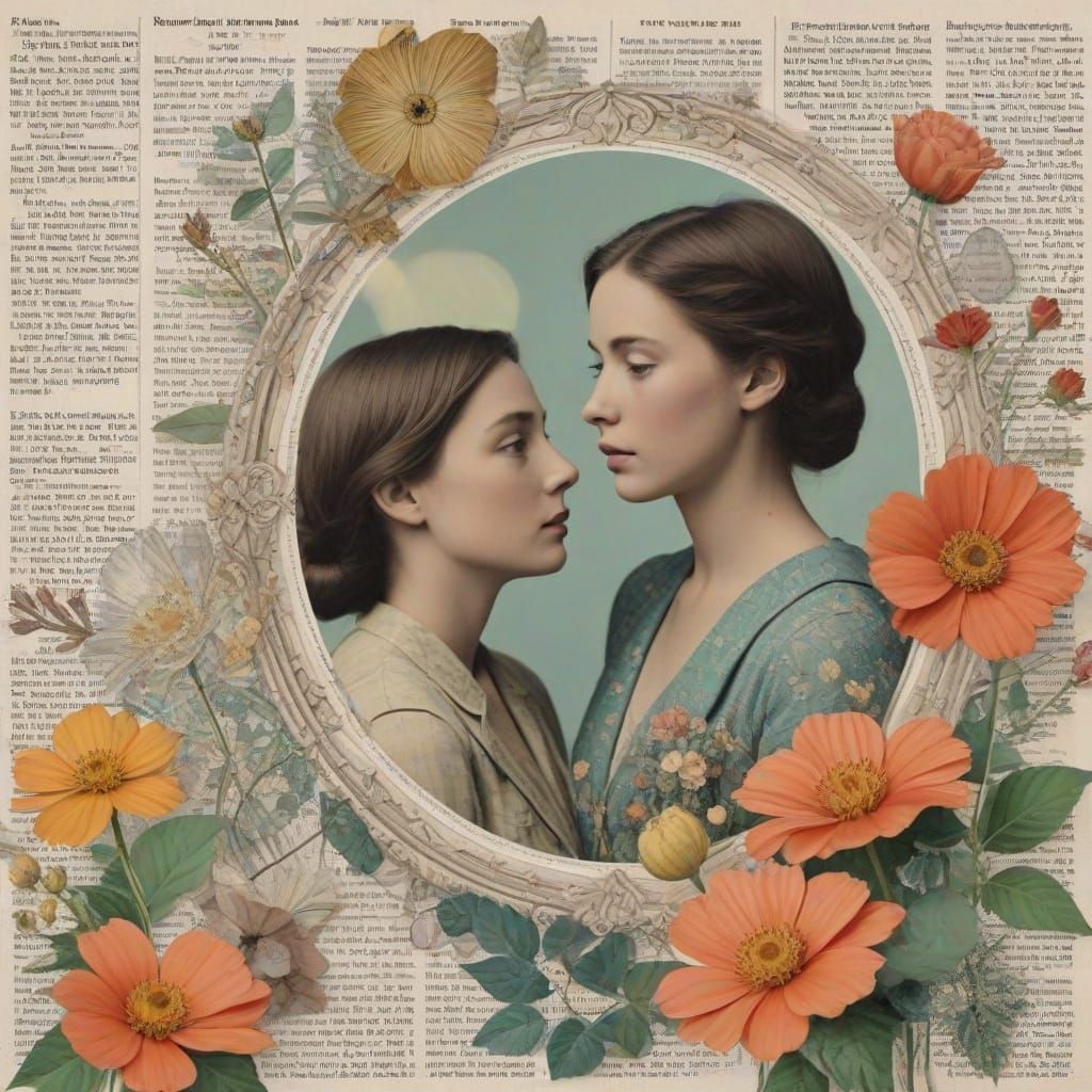 Dreamy Time Travel Collage with Vintage & Holographic Elemen...