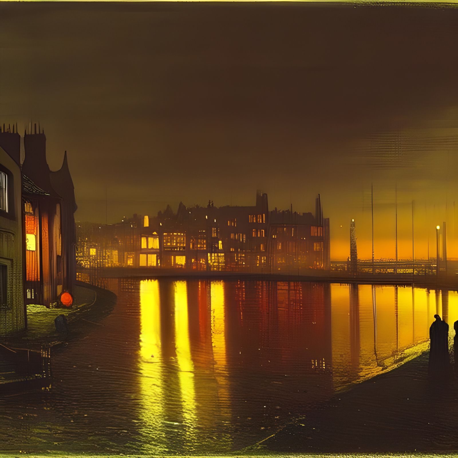Scarborough at Night: An Oil Painting