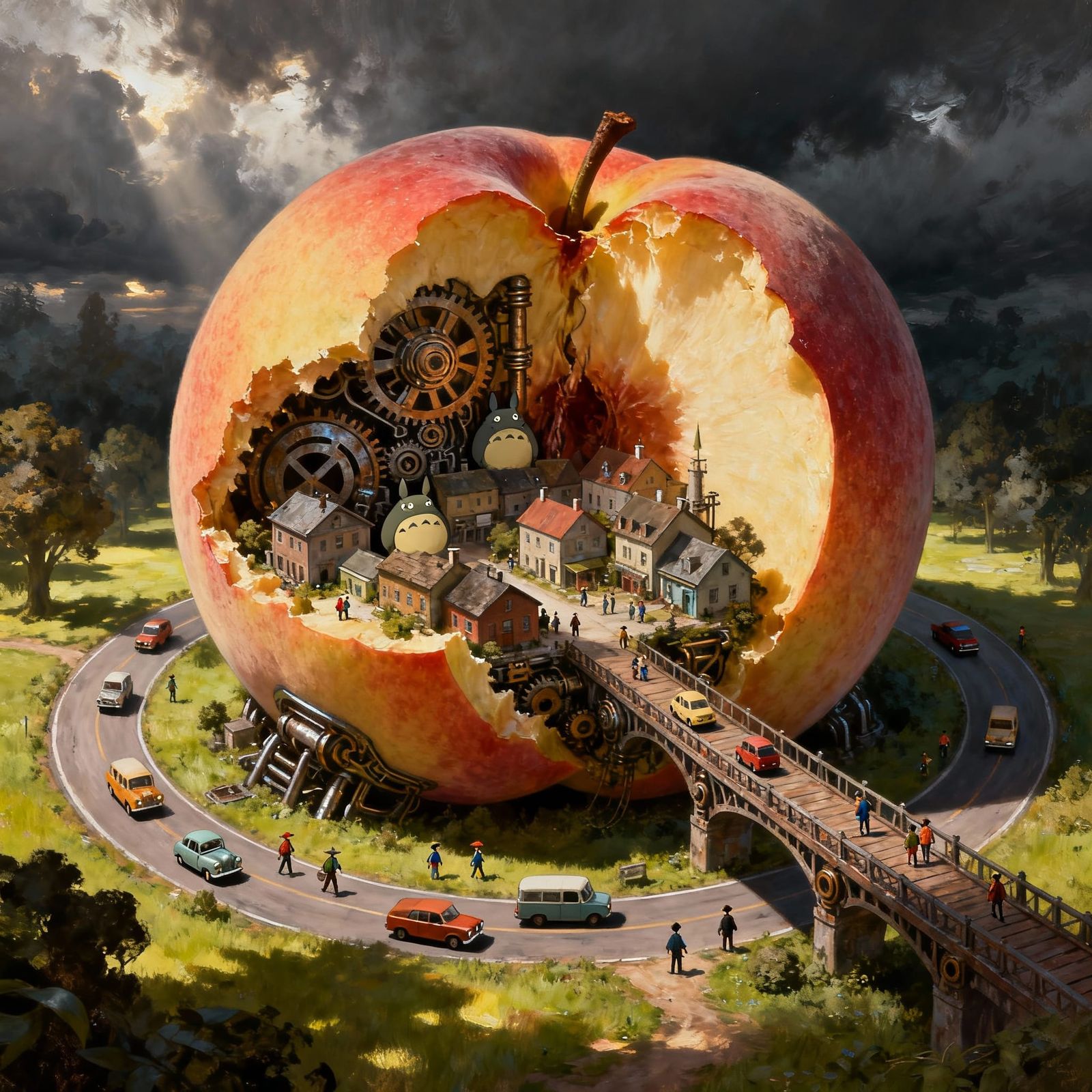 Midwestern Town Built Inside Giant Peach Pit