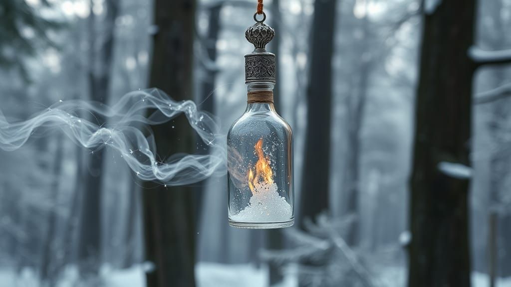 Magic Northern Wind in Glass Bottle, Photorealistic Fairytal...