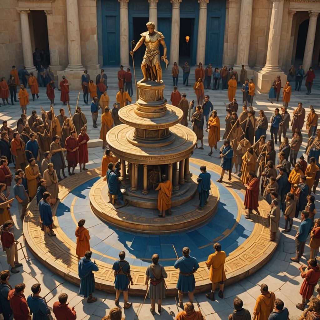 Golden Art Class: Greek Statue in Fantasy Style