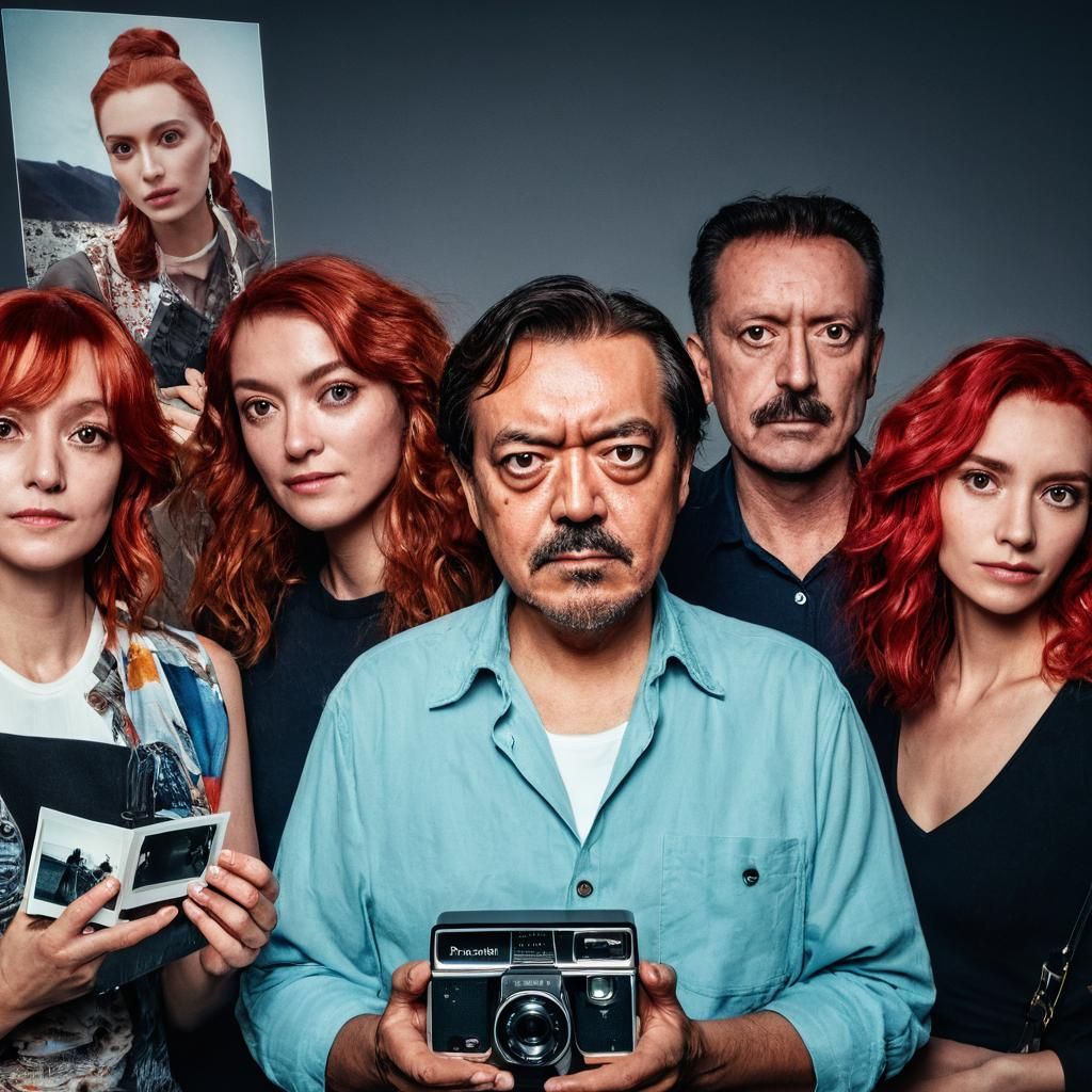 Photographer Portrait with Models in Studio Setting