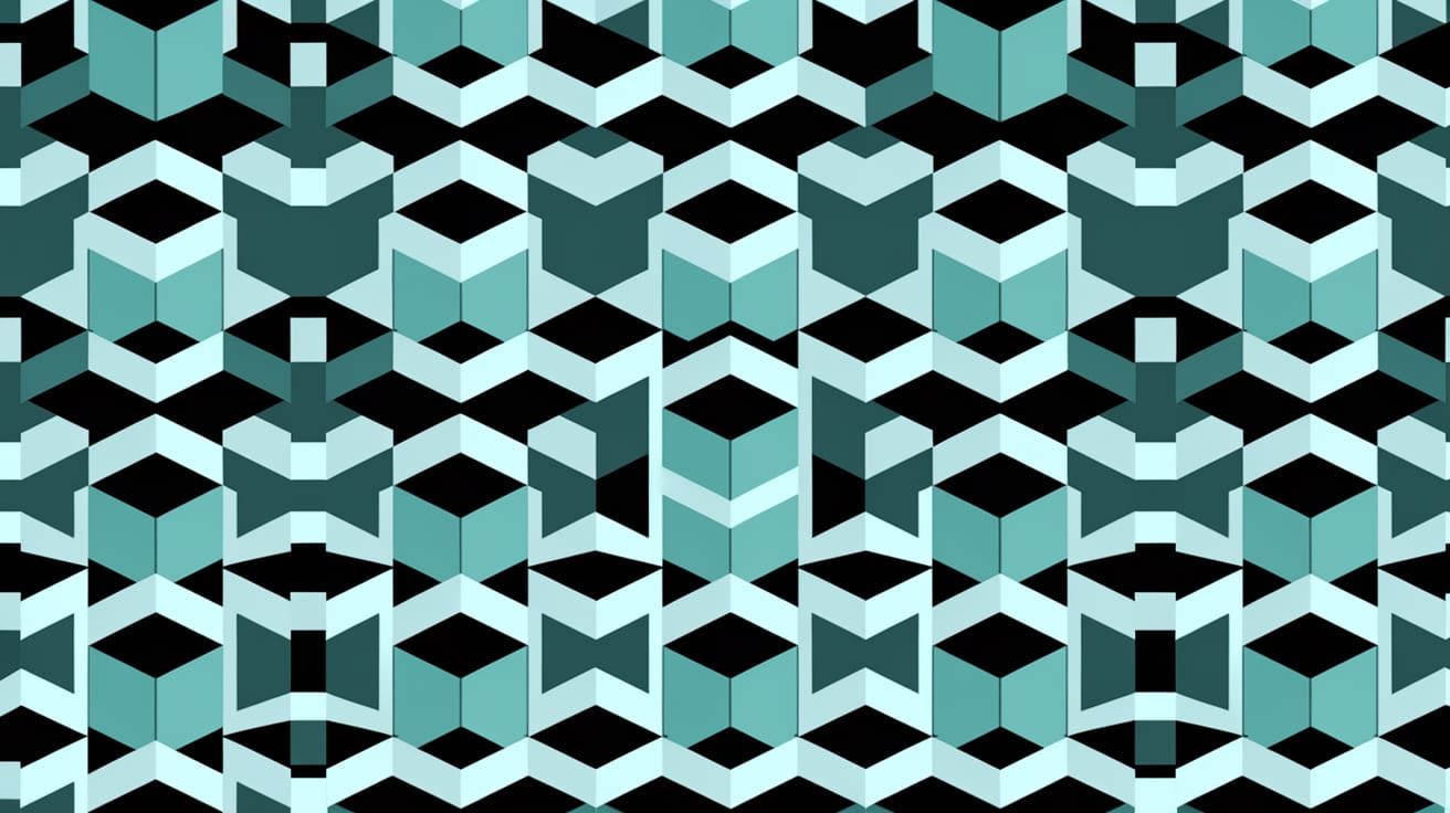 Surreal Teal Pattern Expands in Infinite Tessellation