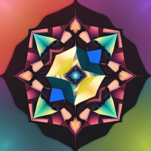 Fractal Aerial View of Mountain with Abstract Design