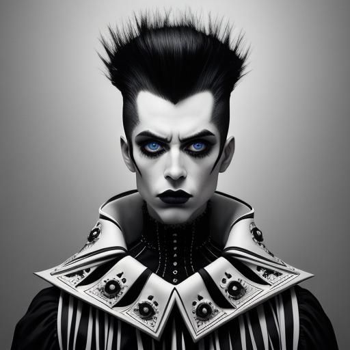 Mohawk Preacher in White City, Tim Burton Style