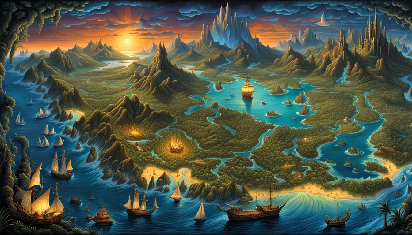 Map of branching green Swamps