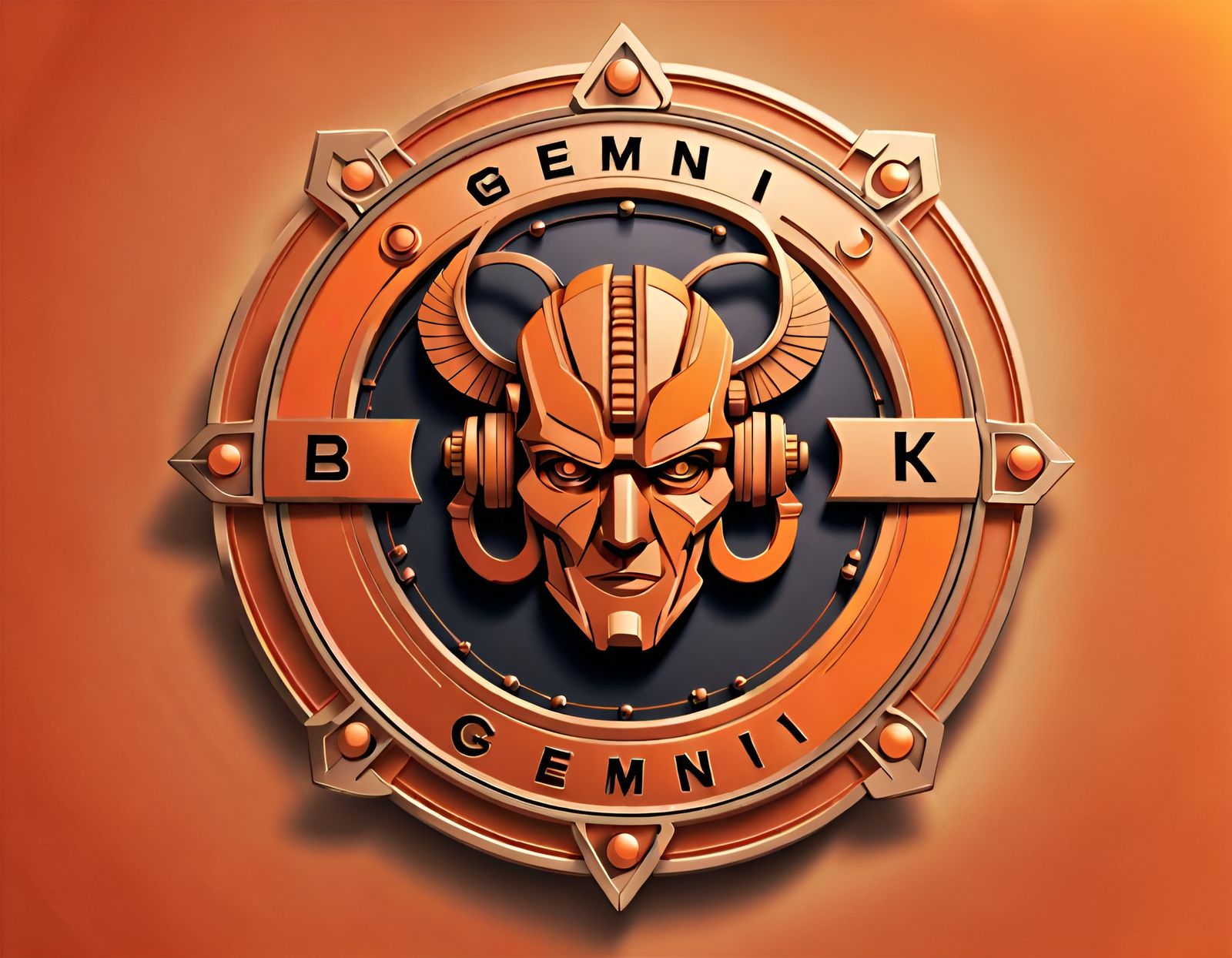 Gemini Attorney Business Logo in Orange, 8K