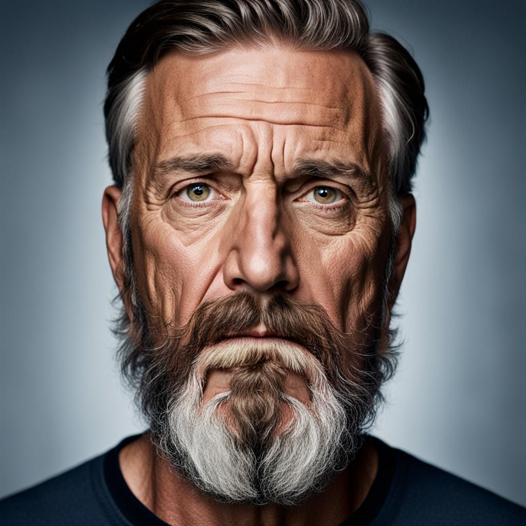 Portrait of Handsome Bearded Man with Bokeh