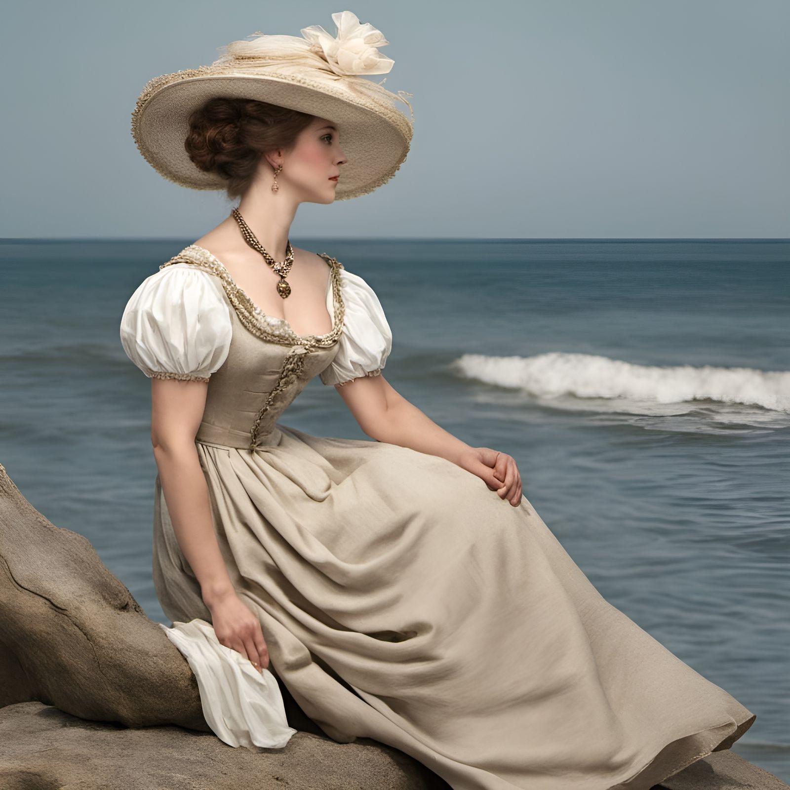 Regency Era Woman at the Seaside