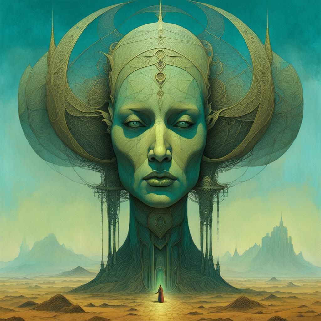 Elegant Trans Woman Expressing Eternal Love, Fantasy Art