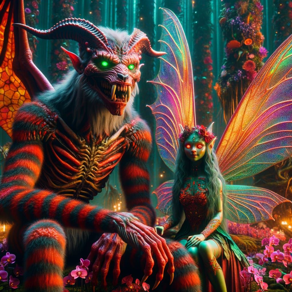 Gothic Wolf-Dragon Fairy Rave on Alien Planet