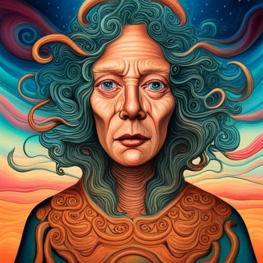 Medusa: Holographic Surrealism in Mixed Media