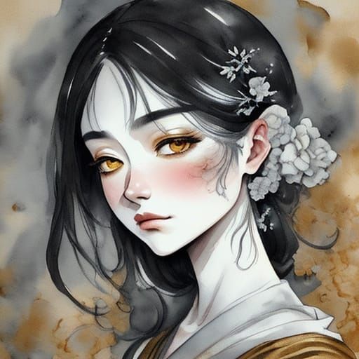 <lora:Painting Intensity:1.0> delicate ink-drawn portrait of...