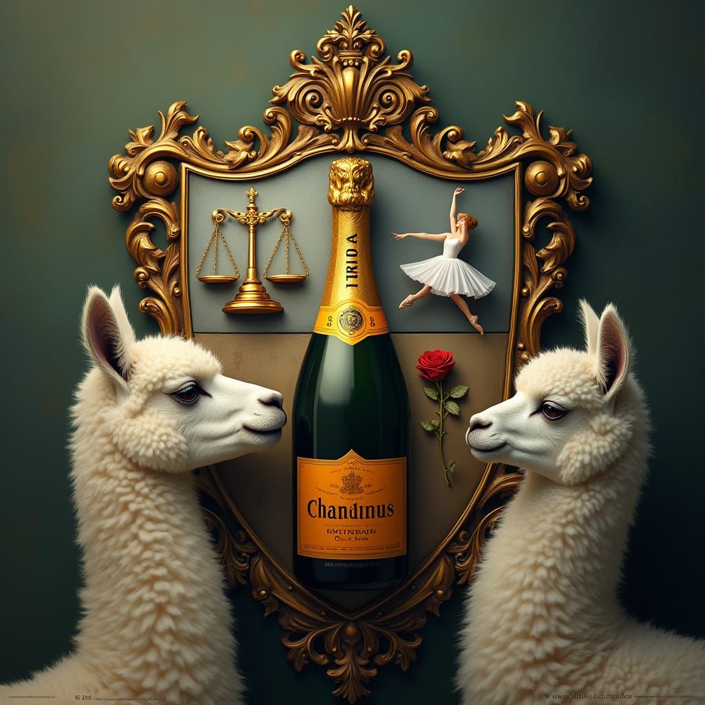 Majestic Royal Coat of Arms on Heraldic Shield in Photoreali...