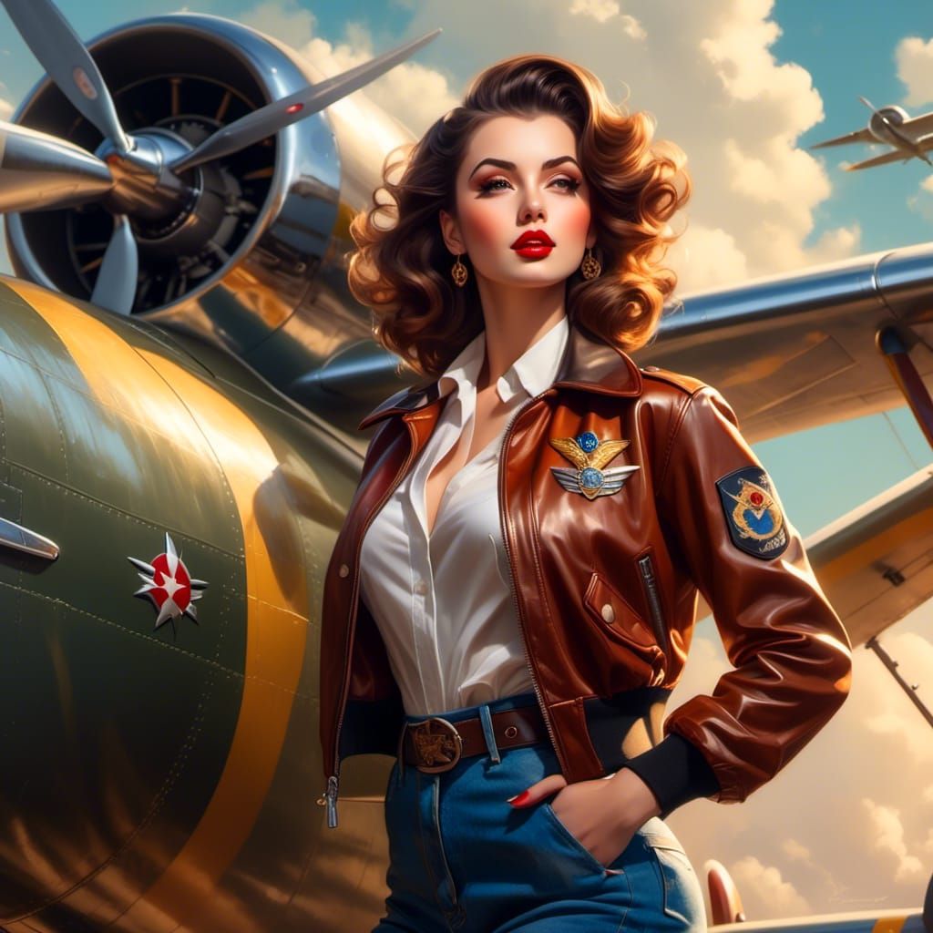 WW2 Pin-Up Girl in Royo Art Style