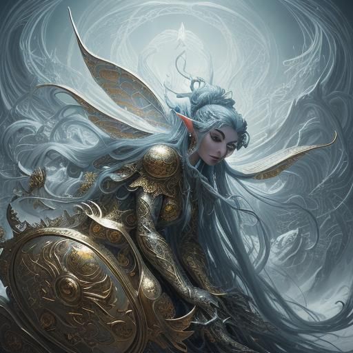 Christmas Elf in Surreal Heavy Metal Style