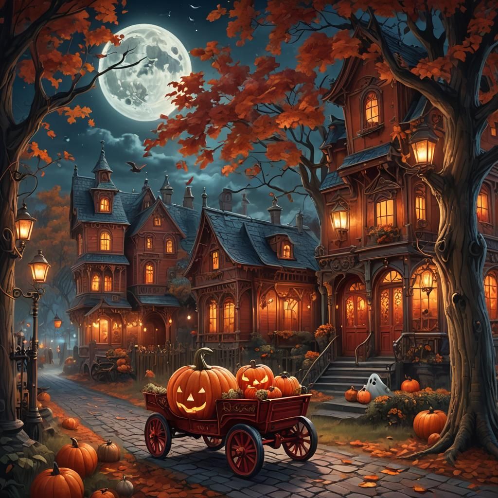 Pumpkin, Ghost, and Wagon Ride to Haunted Mansion