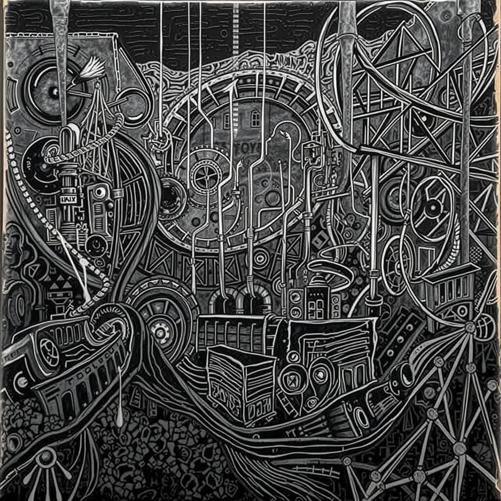 Goth Street Art Mural Criticizing Industrialization