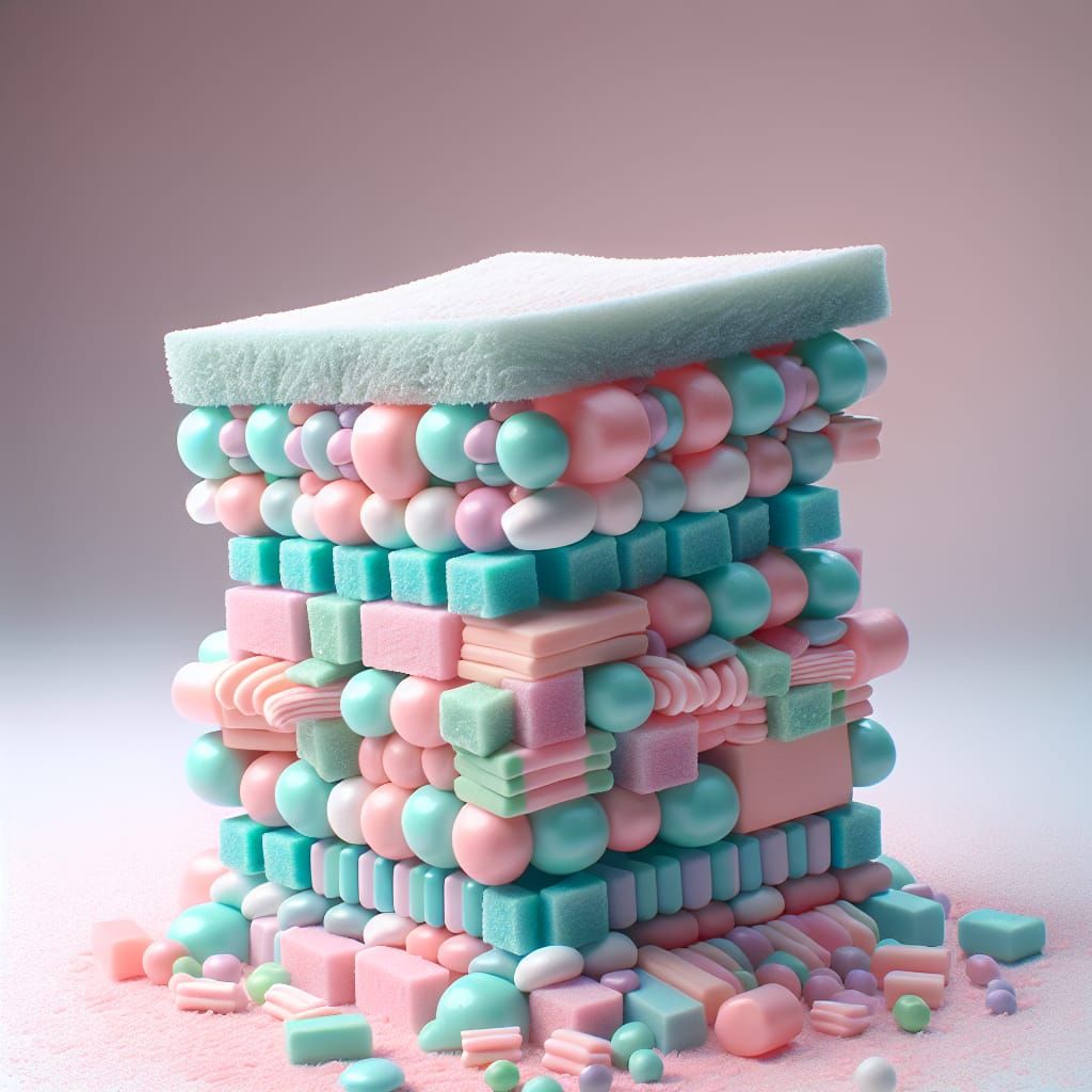 Whimsical Pastel Candy Sandwich Product Photography