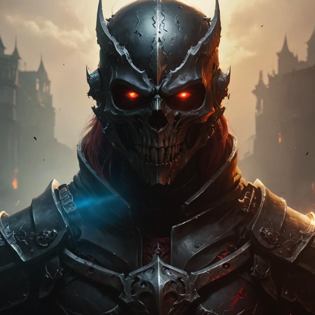 Sci-Fi Skeletal Knight Portrait in Dark Fantasy Style