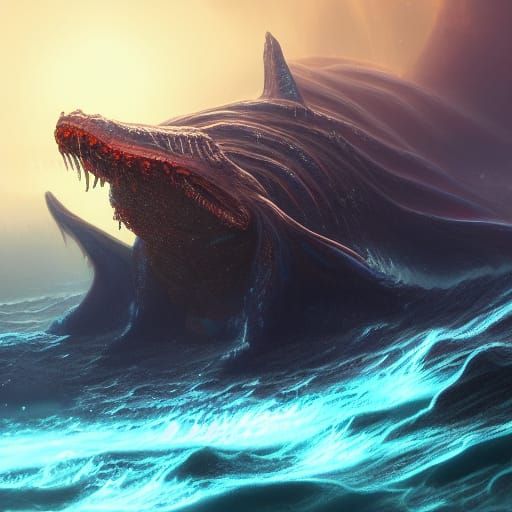 Fantastical Deep Sea Monster Matte Painting