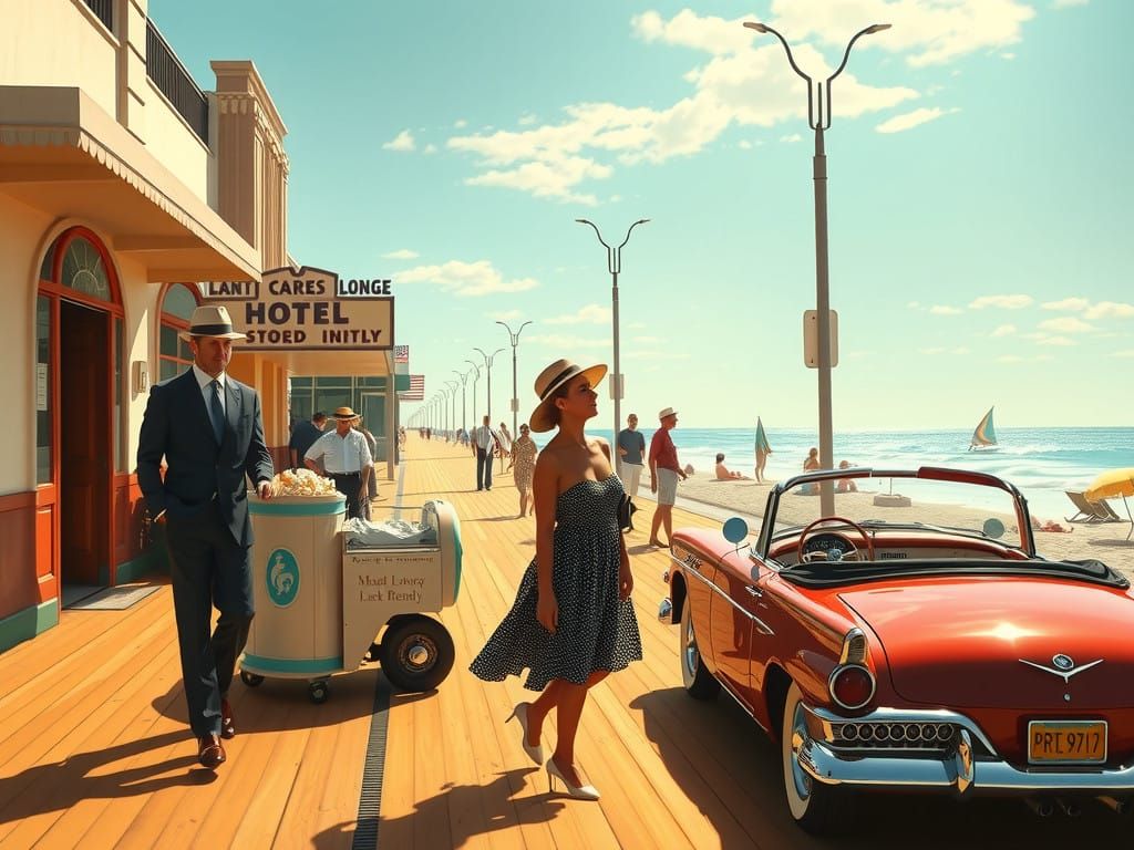 Elegant Boardwalk Romance in Golden Light