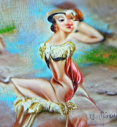 Burlesque Pin-Up in Renaissance Oil Painting Style