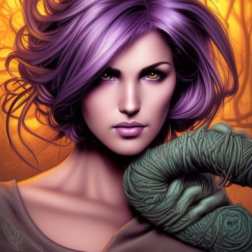 Beautiful Woman Portrait in Comic Book Style