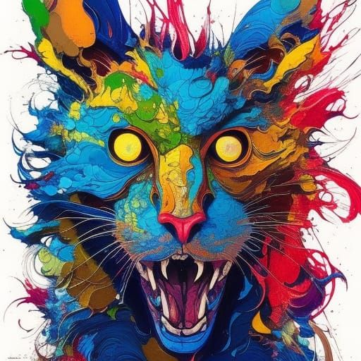 Explosive One Piece Character Portrait as Gouache Illustrati...