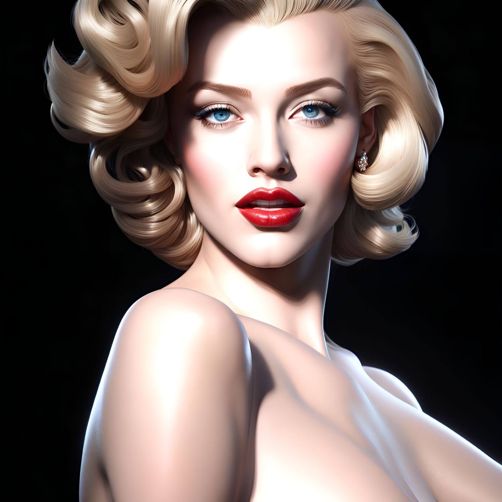 Hyper-Realistic Portrait of a Glamorous Blonde Woman