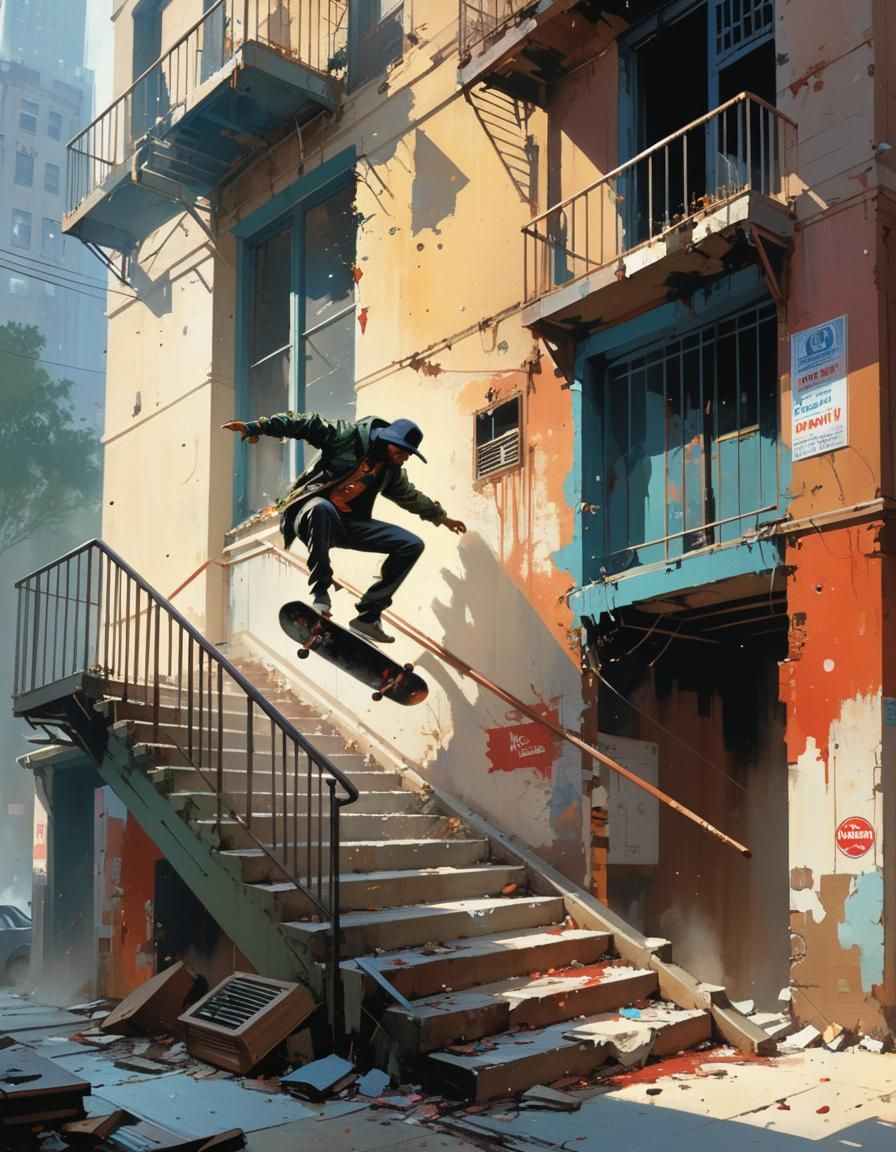 Urban Skater in Motion