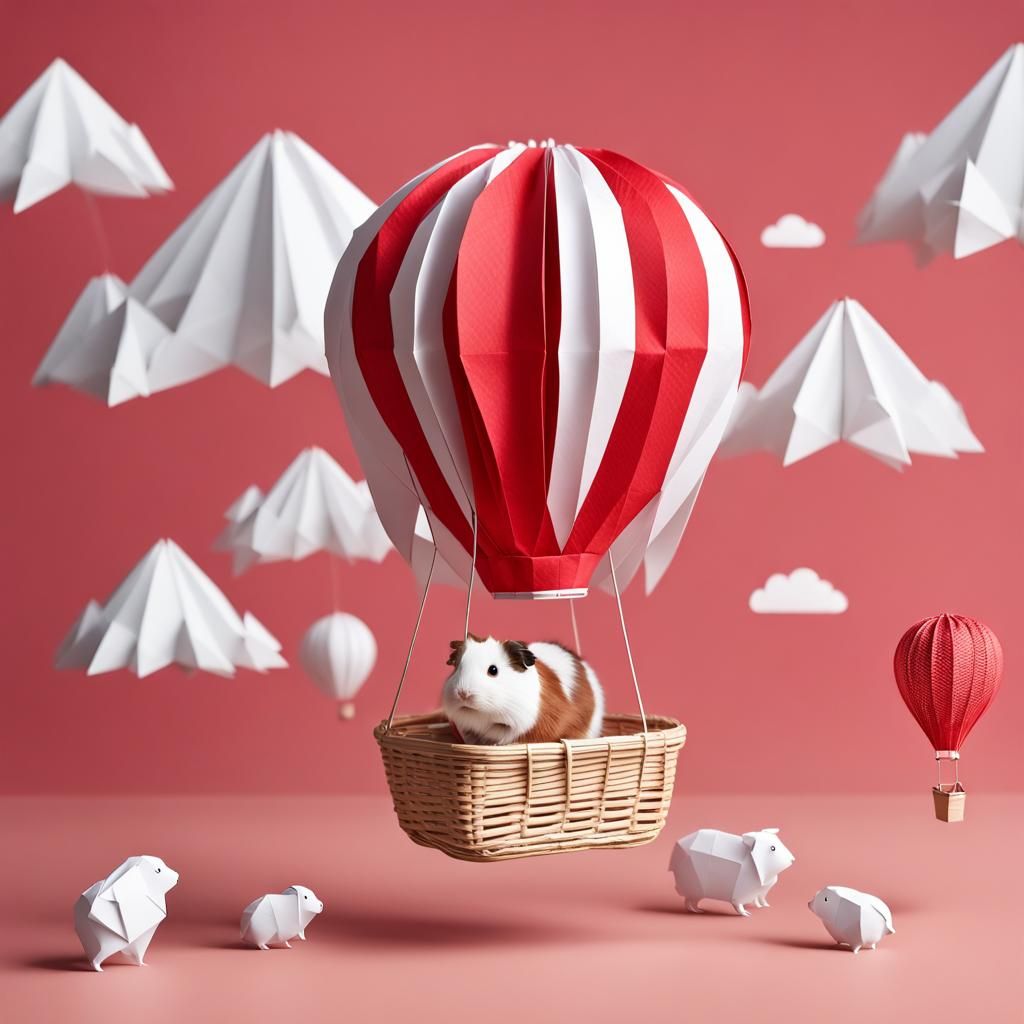 Guinea Pig's Origami Hot Air Balloon Ride
