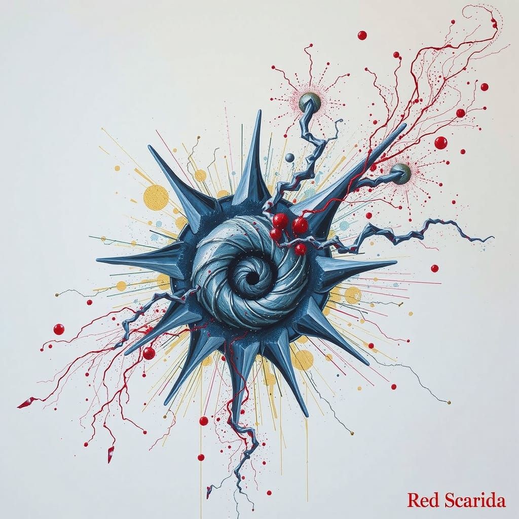 Abstract Swirling Red Forms