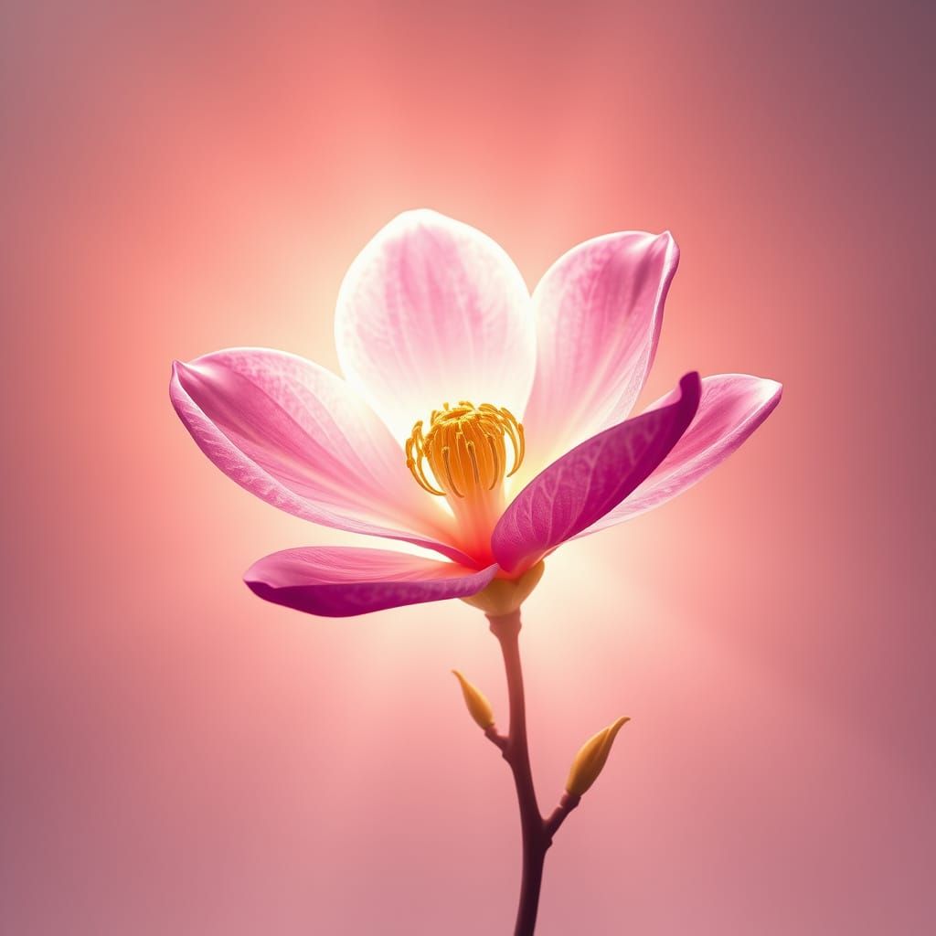 Surreal Magnolia Bloom in Vibrant Concept Art Style