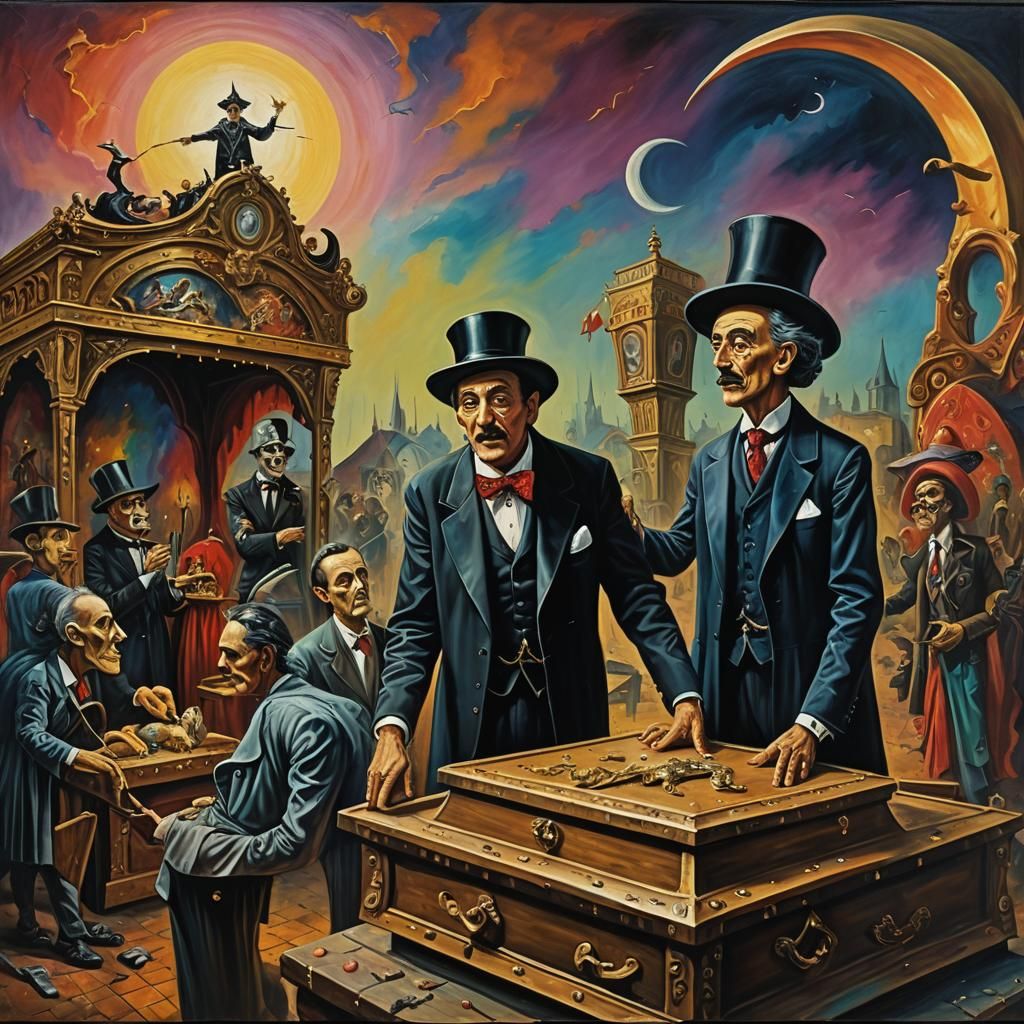 A Surreal Confrontation: Carnival Barker and Undertaker Clas...