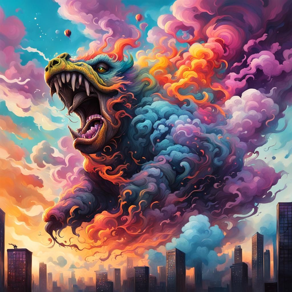 Magical Smoke Beast Flies Through Valhalla