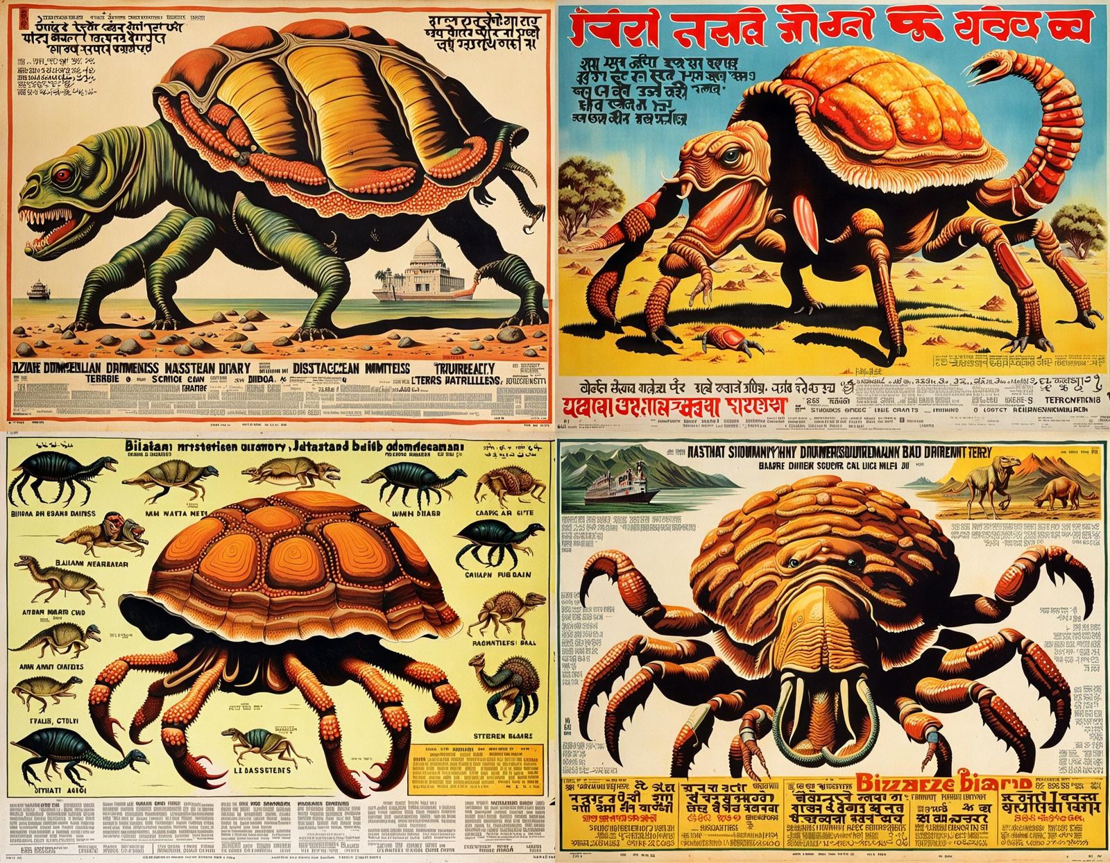 Bizarre Mutant Hybrid Terror in 1970s Indian Poster
