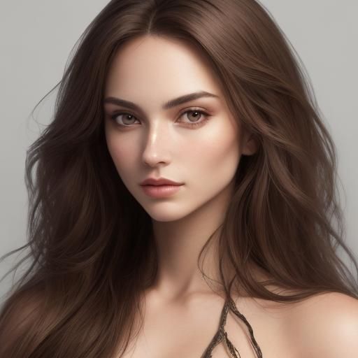 Realistic Portrait of a Young Woman with Intricate Details