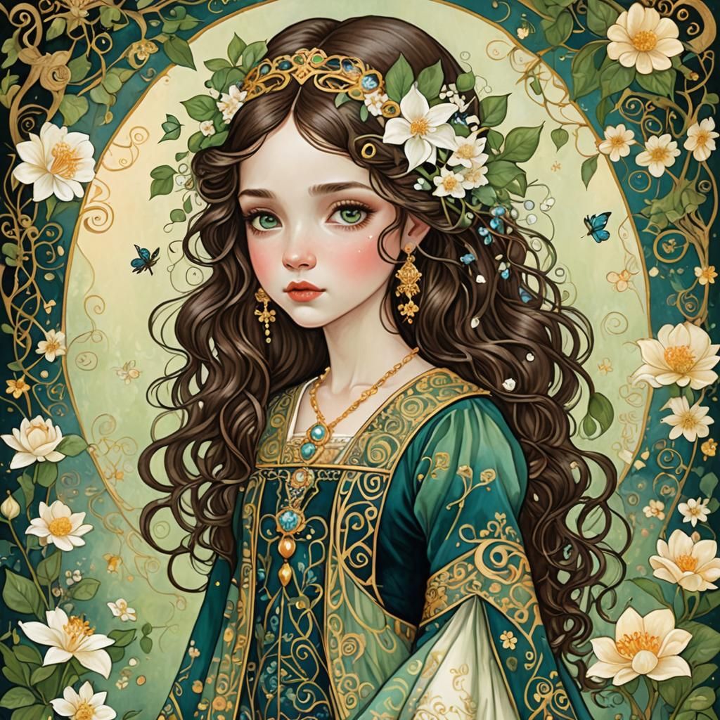 Children's Book Illustration in Art Nouveau Style