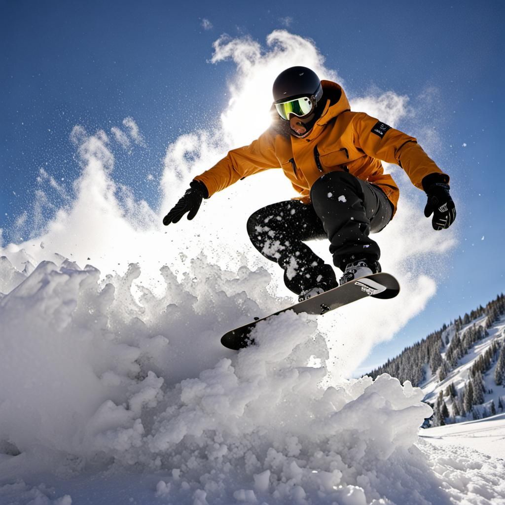 Snowboarder Mid-Air: A Detailed Mountain Jump