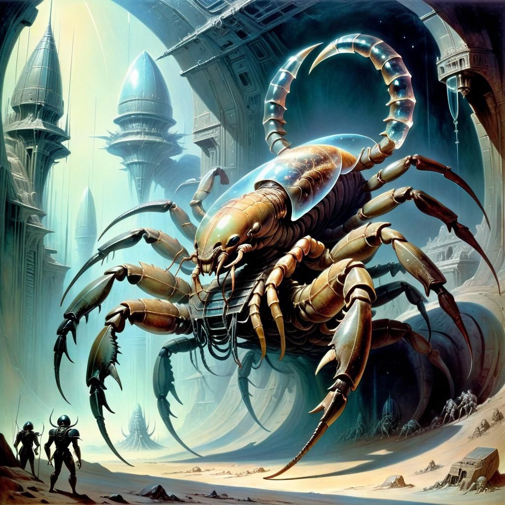 Crystal Scorpion Creature in Retro-Futuristic War