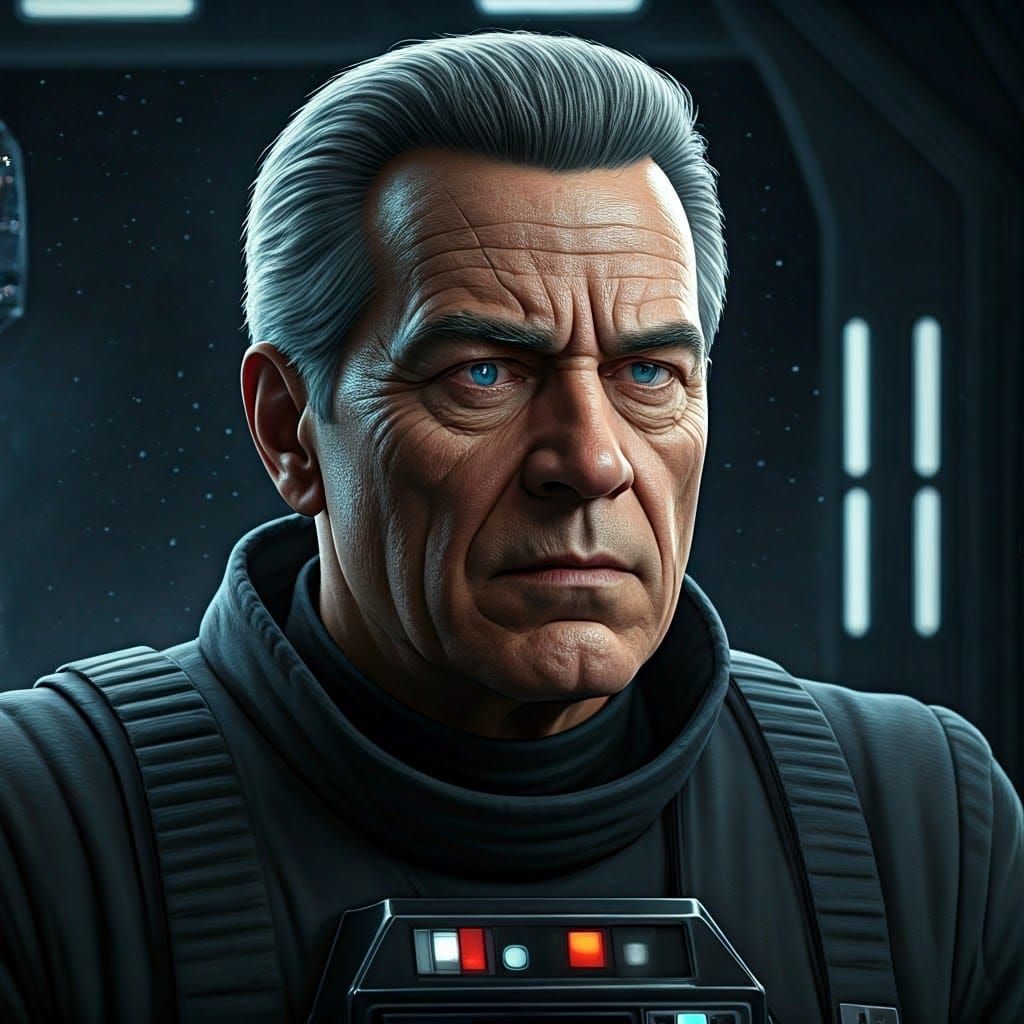 Cybernetic Pilot Portrait in Sci-Fi Style