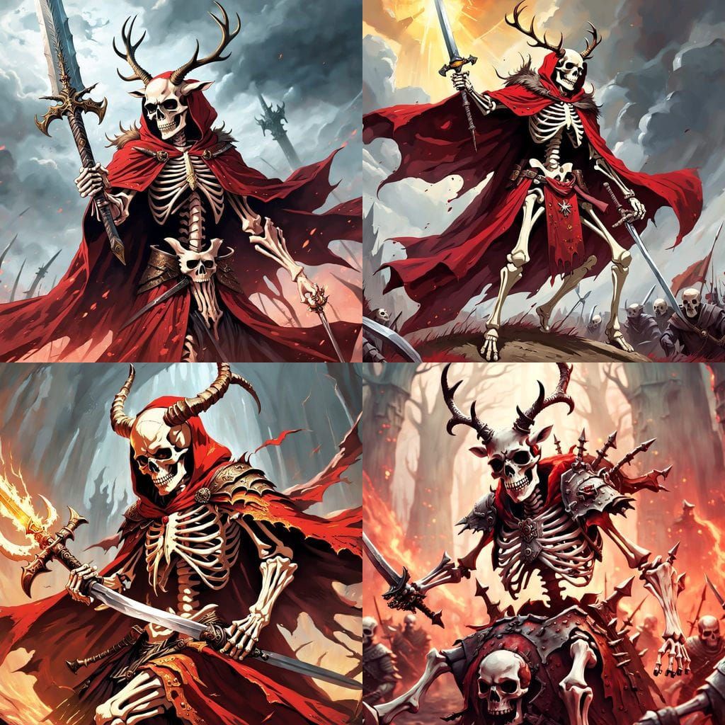 Skeleton Stag Lord Rides Into Battle
