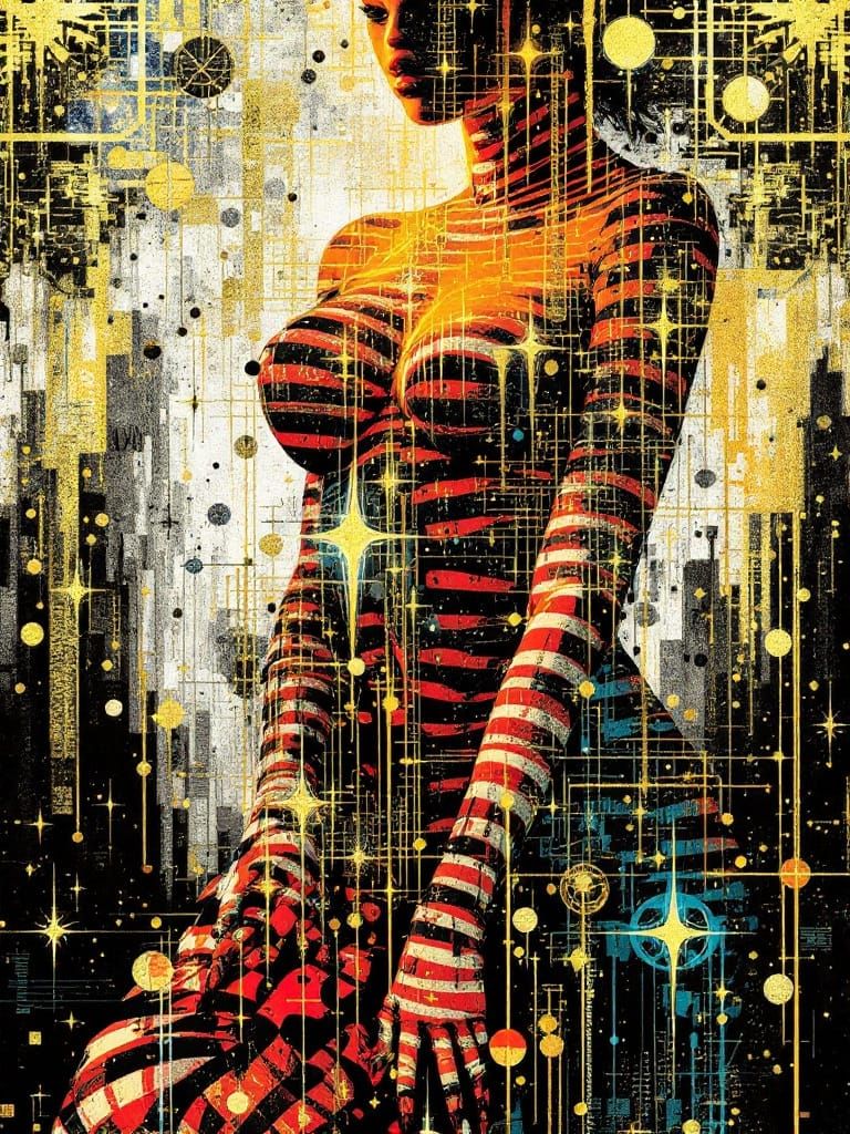 Ethereal Portraits in a Cyberpunk Fusion