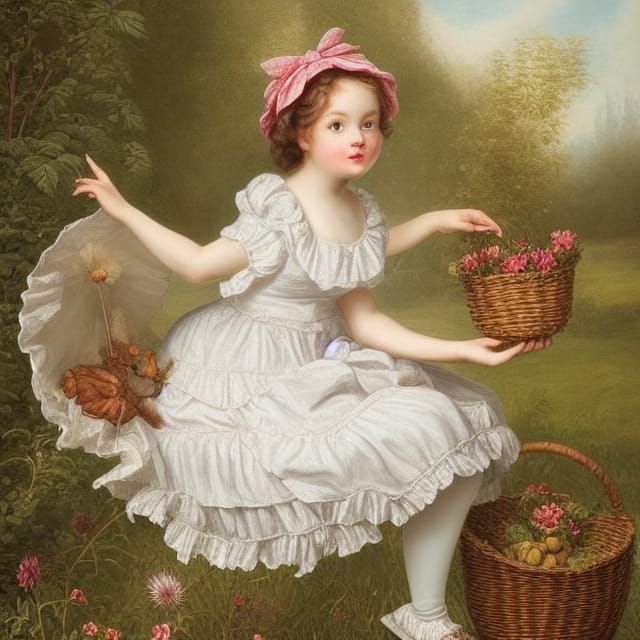 Little Miss Muffet in Magical Botanical Garden