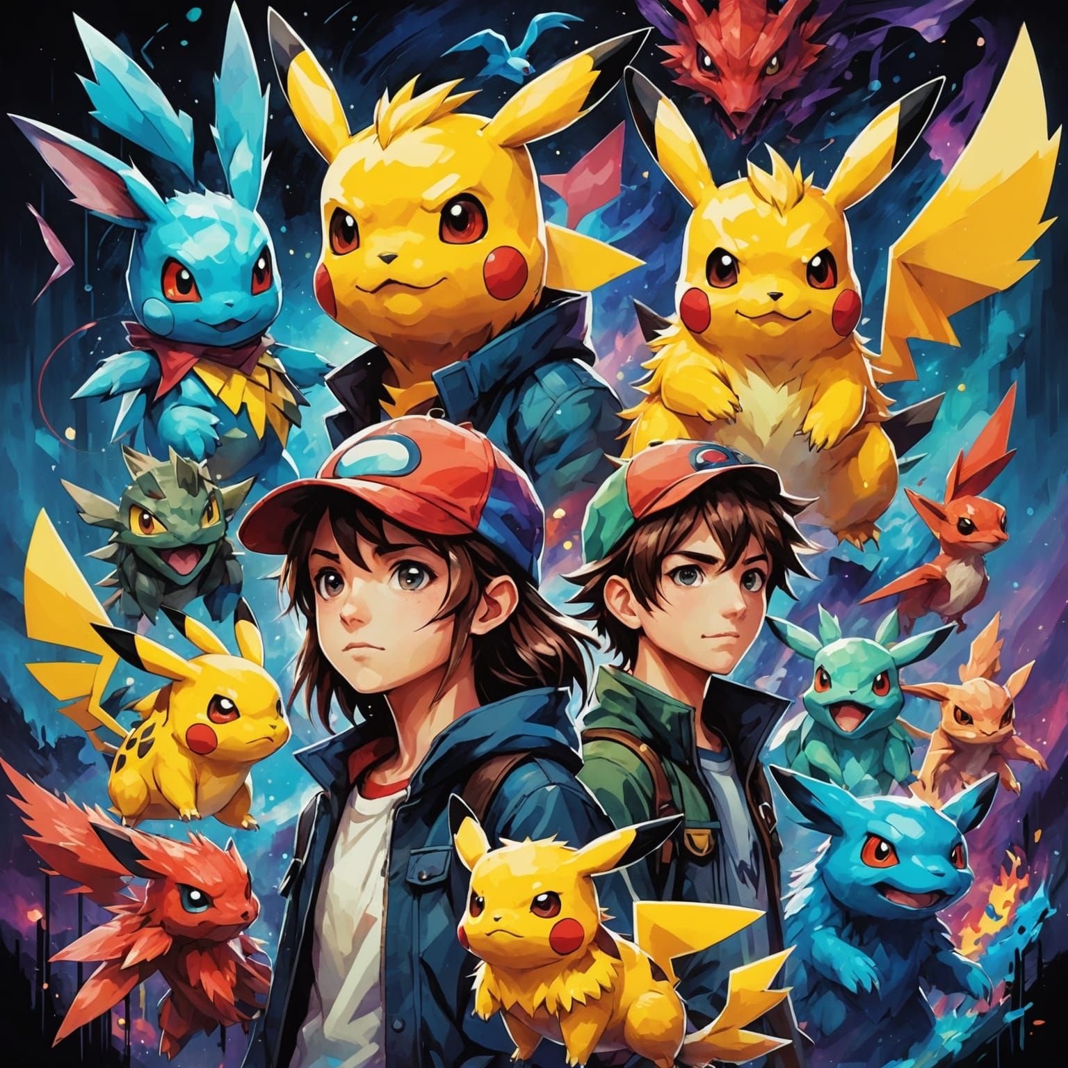 Anime Pokémon Trainers in Triadic Colors