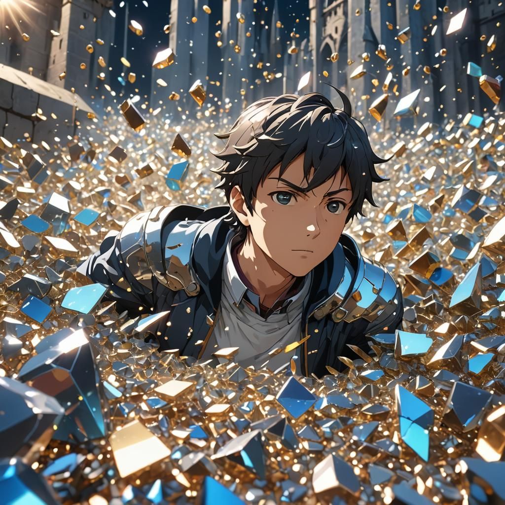 Mercury Particles Scatter in Vibrant 3D Anime Art